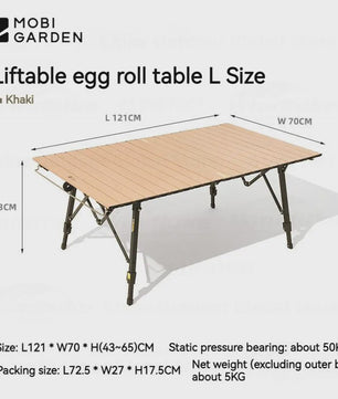 Mobi Garden X-Type Aluminium Campingtafel - Lichtgewicht, Opvouwbaar & Verstelbaar
