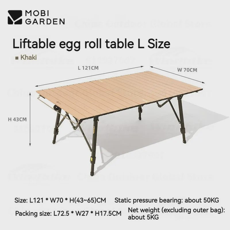 Mobi Garden X-Type Aluminium Campingtafel - Lichtgewicht, Opvouwbaar & Verstelbaar
