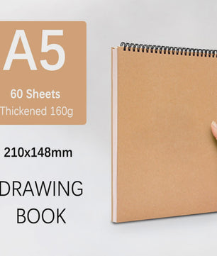 Professioneel Schetsboek 160gsm - 30 Vel Dik Tekenpapier met Spiraalbinding