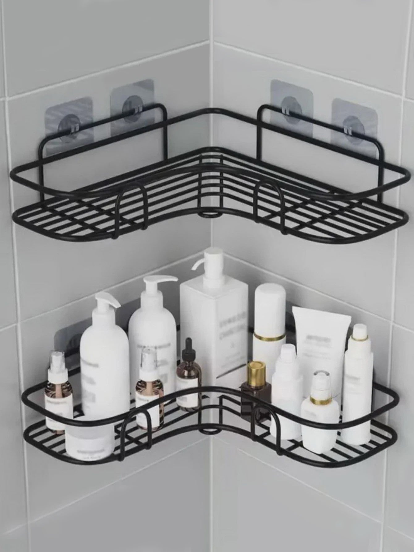 Hoek Douche Organizer - Geen Boren - Wandrek voor Badkamer & Keuken