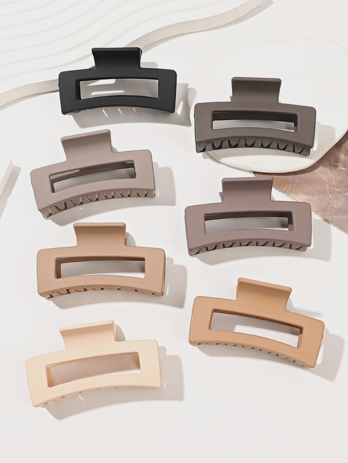 7x Matte Vierkante Haarklemmen voor Dames - Medium Maat, Sterke Grip voor Dik & Dun Haar