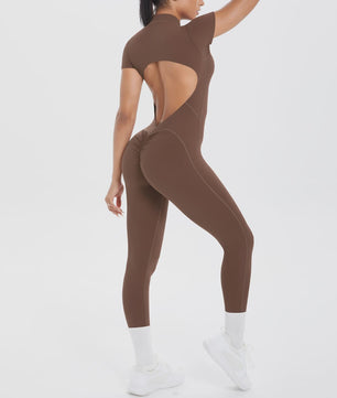 Dames Bodycon Jumpsuit met Scrunch Billen - Perfect voor Dans, Fitness & Yoga