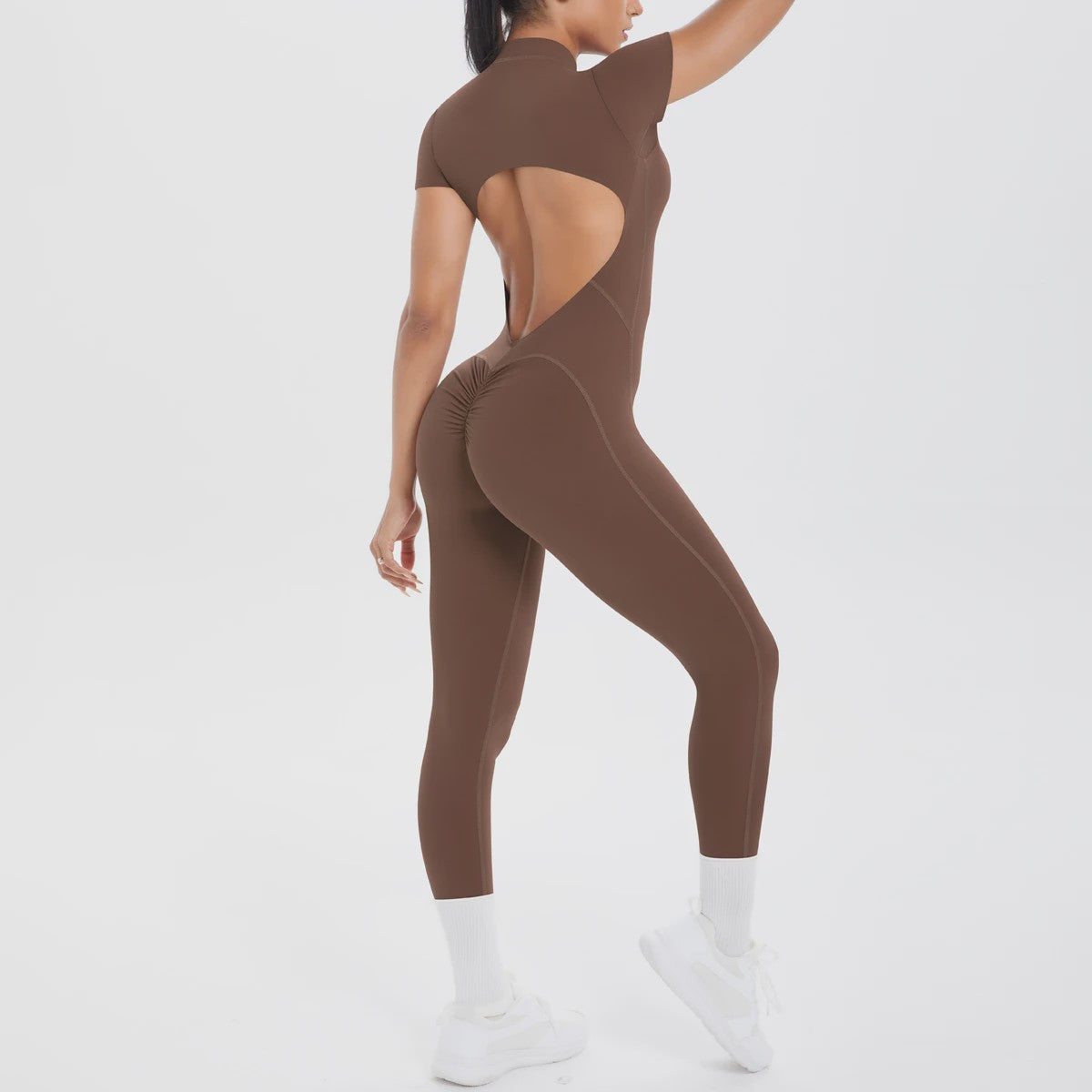 Dames Bodycon Jumpsuit met Scrunch Billen - Perfect voor Dans, Fitness & Yoga