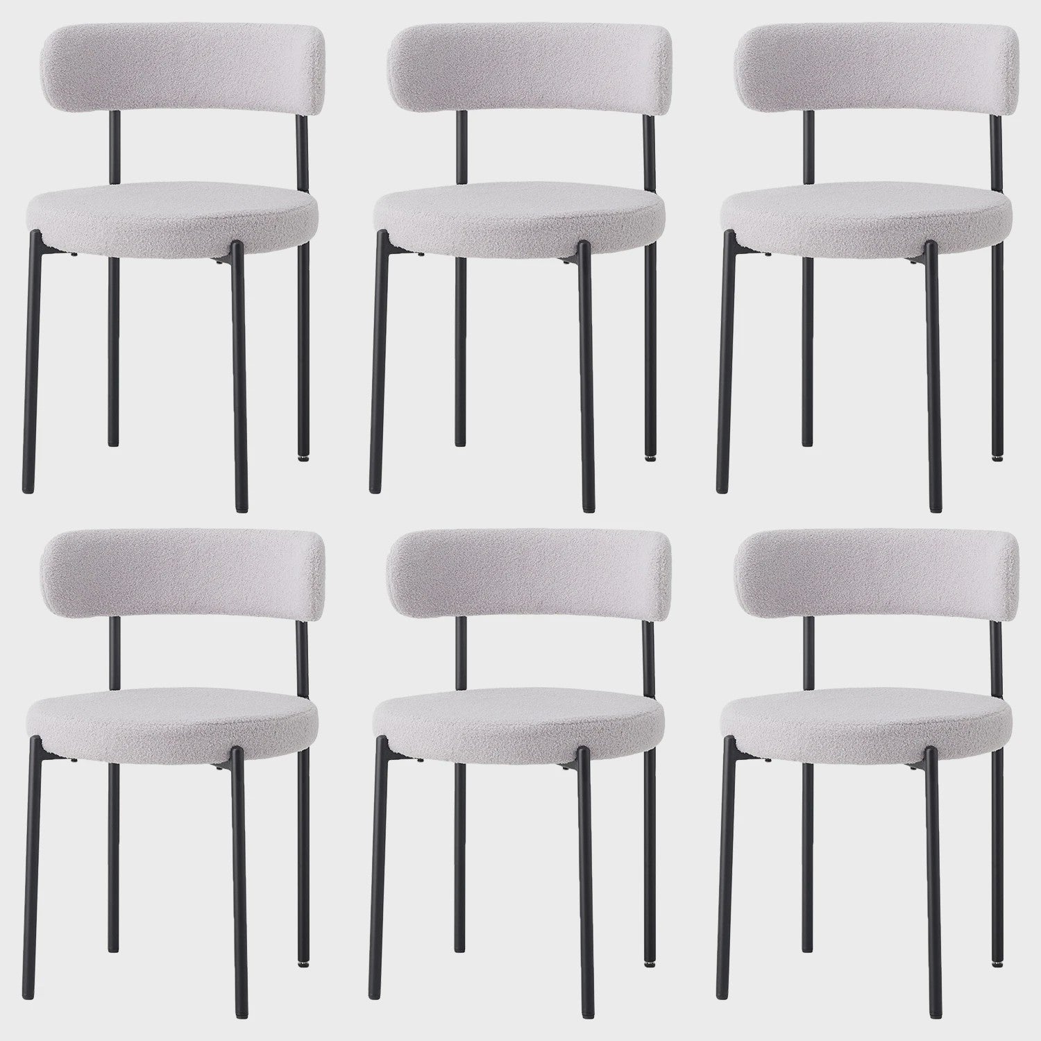 Nordic Stijl Teddy Velvet Eetkamerstoelen - Set van 2, 4 of 6