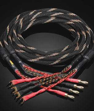 High-End Hifi Luidsprekerkabel - 6N OFC Koper, Vergulde Banana/Y-stekkers