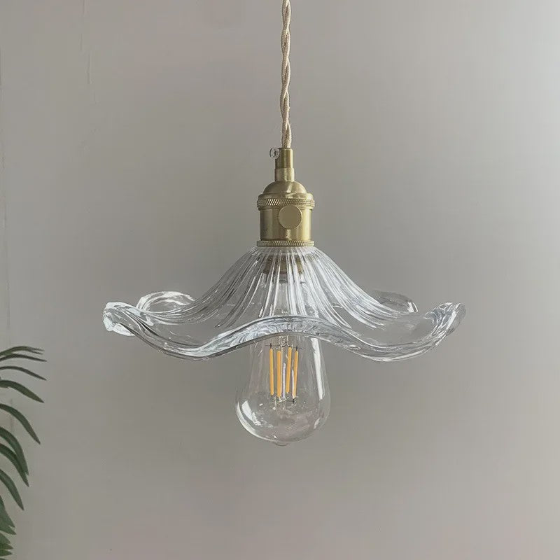 Nordic Minimalistische Glazen Hanglamp met Koperen Fitting - Sfeervolle Verlichting voor Woonkamer & Slaapkamer