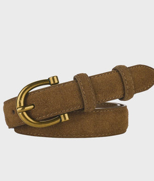 Luxe Suède Riem voor Dames met Stijlvolle Gouden Gesp - Echt Leer