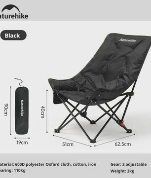 Naturehike Opvouwbare Loungestoel - Comfortabele Kampeerstoel met Hoge Rugleuning