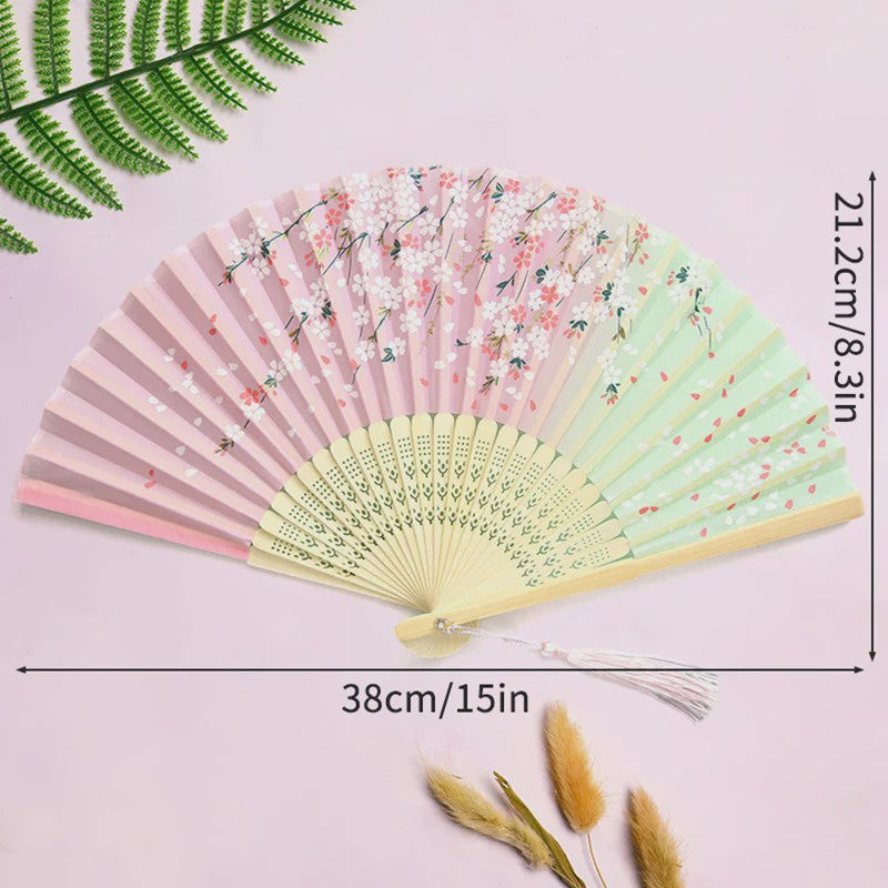Elegante Chinese Stijl Vouwbare Handwaaier met Kwastje - Perfect voor Dans, Decoratie of Cadeau