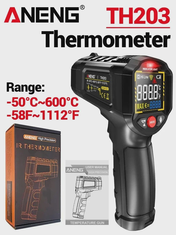 ANENG TH203 Infrarood Thermometer -50°C tot 600°C Contactloze Pyrometer