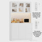 Keuken Buffetkast met LED Verlichting, 3 Lades en Stopcontacten - 100x38.5x180cm