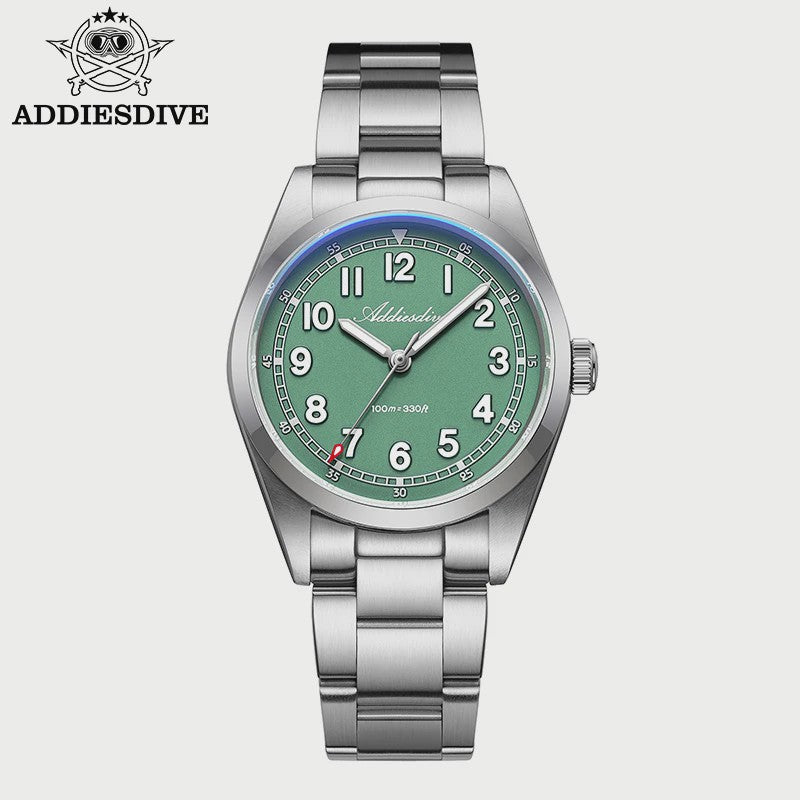 ADDIESDIVE Luxe Heren Quartz Horloge - 100m Waterdicht, Saffierglas & BGW9 Lume (AD2521)