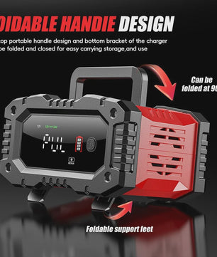 Universele 12V/24V Slimme Batterijlader met 7-Traps Oplaadcyclus & Reparatie Modus