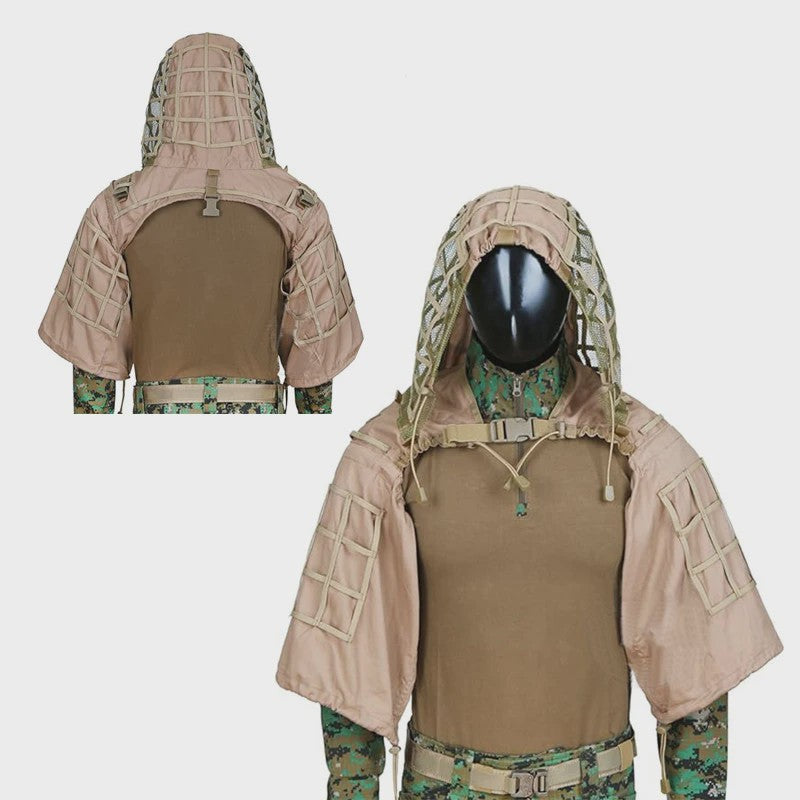 Ademende Ghillie Suit Cape - Camouflage Basis voor Jacht, Airsoft & Paintball
