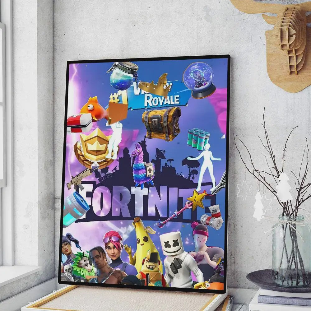 Fortnite Game Poster Canvas Print - Anime Stijl Wanddecoratie