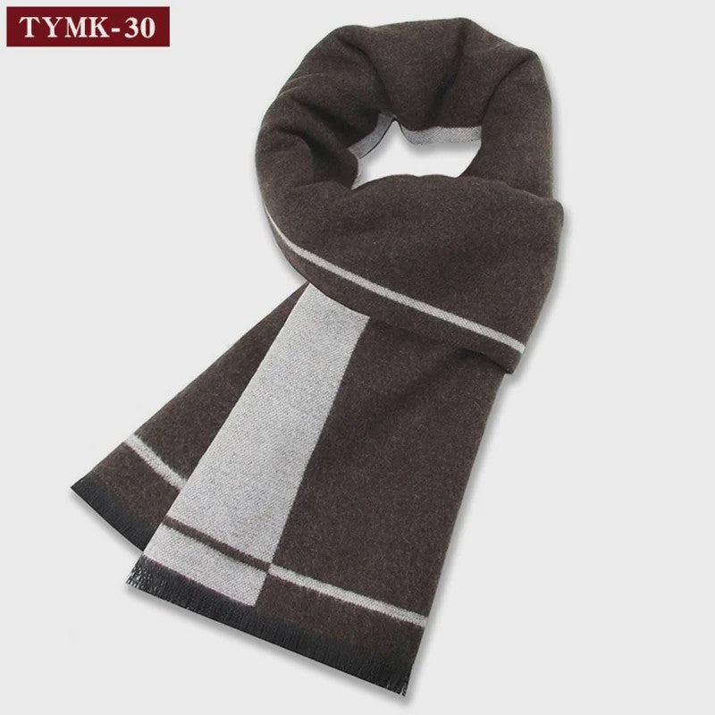 Luxe Heren Sjaal - Warme Wol & Kasjmier - Winter Ruitpatroon