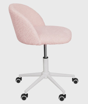Stijlvolle Bureaustoel & Make-up Stoel met Schuimvulling en Verstelbare Hoogte - Roze, Wit of Grijs