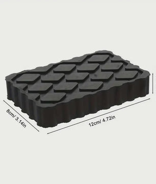 4x Zwarte Rubberen Krikpads 120x80x20mm - Anti-Slip Ondersteuning voor Autokrikken