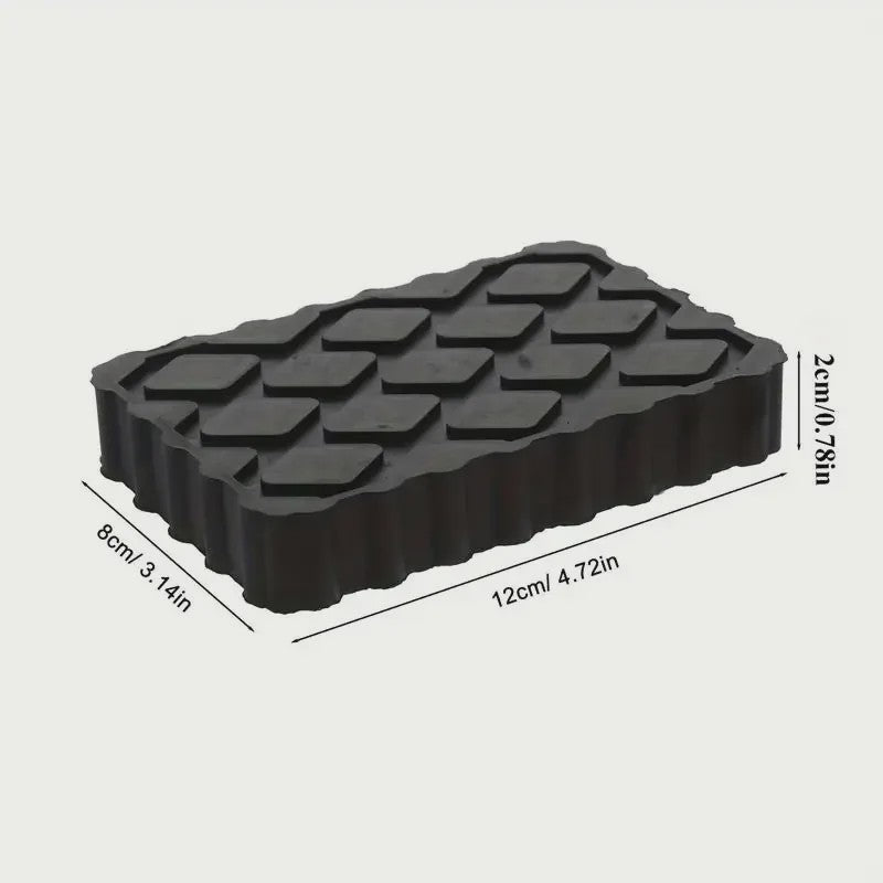 4x Zwarte Rubberen Krikpads 120x80x20mm - Anti-Slip Ondersteuning voor Autokrikken