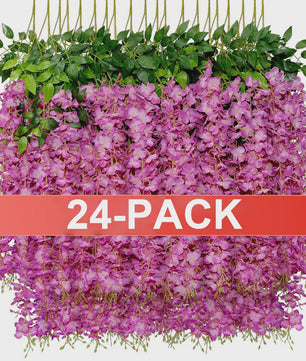 24x Kunst Wisteria Bloemen Slirang - Hangende Garland voor Bruiloft & Decoratie