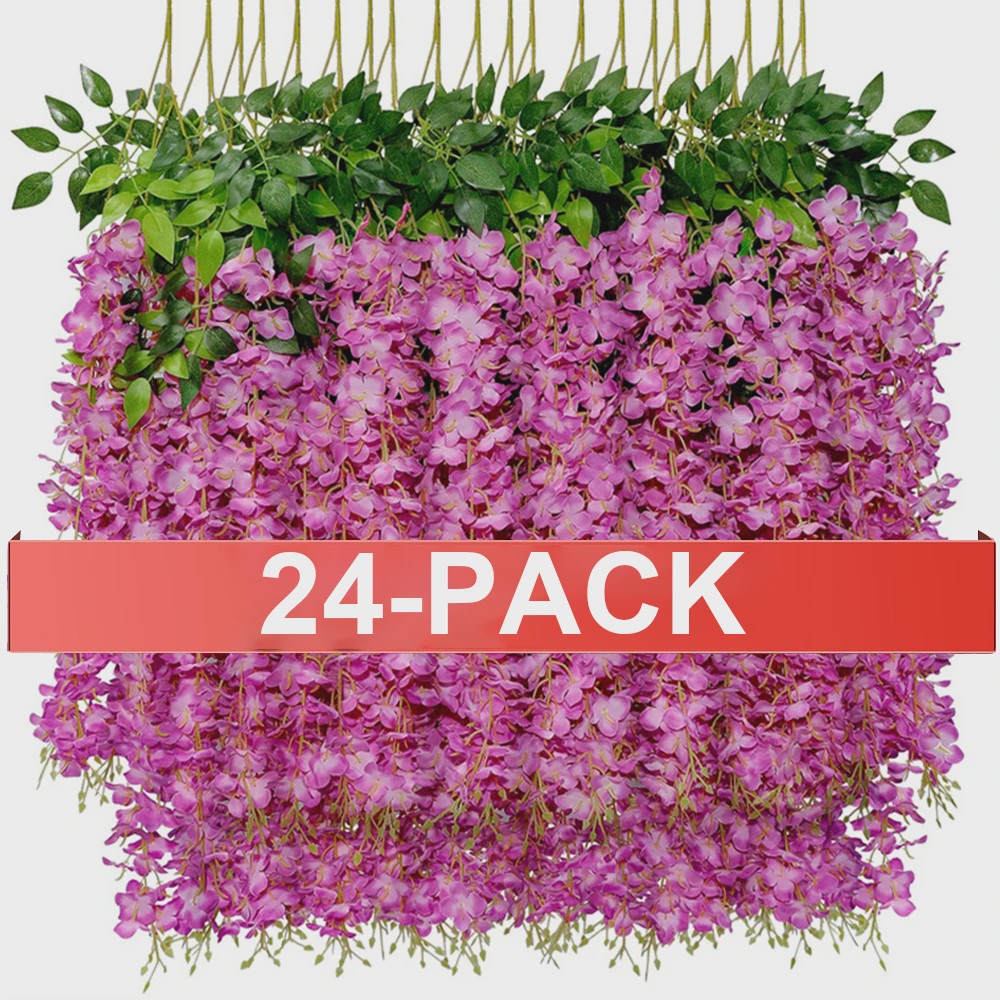24x Kunst Wisteria Bloemen Slirang - Hangende Garland voor Bruiloft & Decoratie