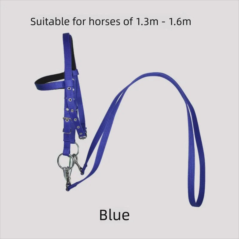 Verstelbaar Paard Halster met Longeerlijn Set - Nylon, 2.5m Lijn