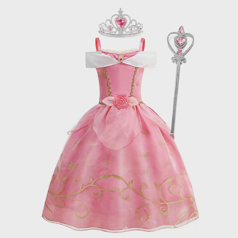 Roze Aurora Prinsessenjurk - Droomjurk voor Feestjes en Verkleedpartijen