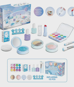 Prinsessen Speel Make-Up Set voor Kinderen - Faux Manicure, Lip Color & Eye Shadow Speelgoed