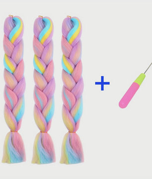 3x Jumbo Braids Haar Extensions - 24 Inch Synthetisch Vlecht Haar in 4 Kleuren voor Kinderen & Volwassenen