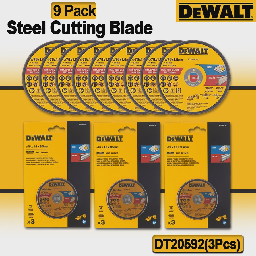 DEWALT 76mm INOX Metaal Zaagschijf - 3 Stuks (DT20592-QZ) - Voor Multimateriaal
