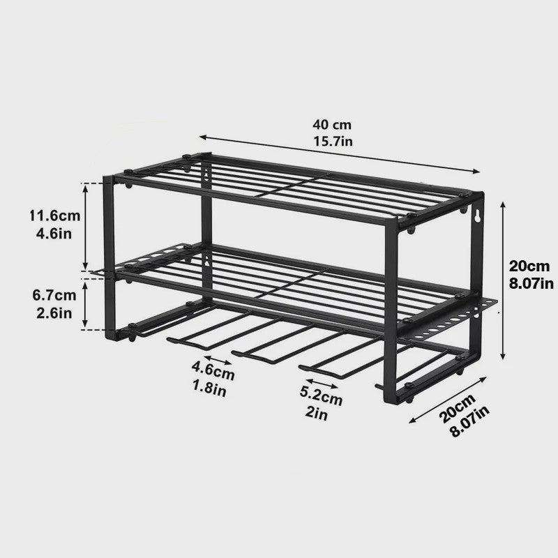 3-Laags Wandmontage Organizer voor Elektrisch Gereedschap - Werkplaats en Garage Opbergkast