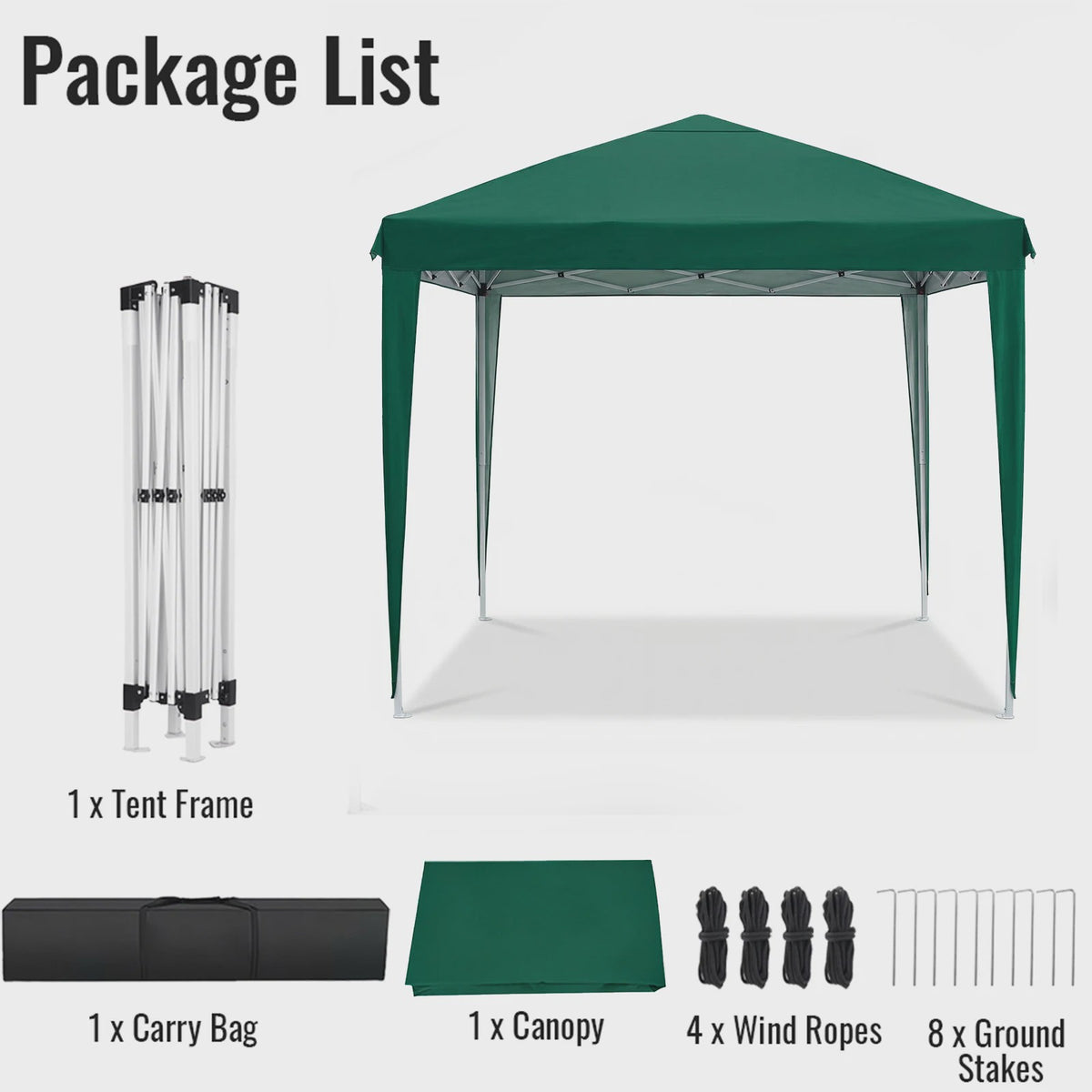 Pop-up Gazebo Tent 3x3M - UV & Regenbestendig, Verstelbare Hoogte, Inclusief Draagtas