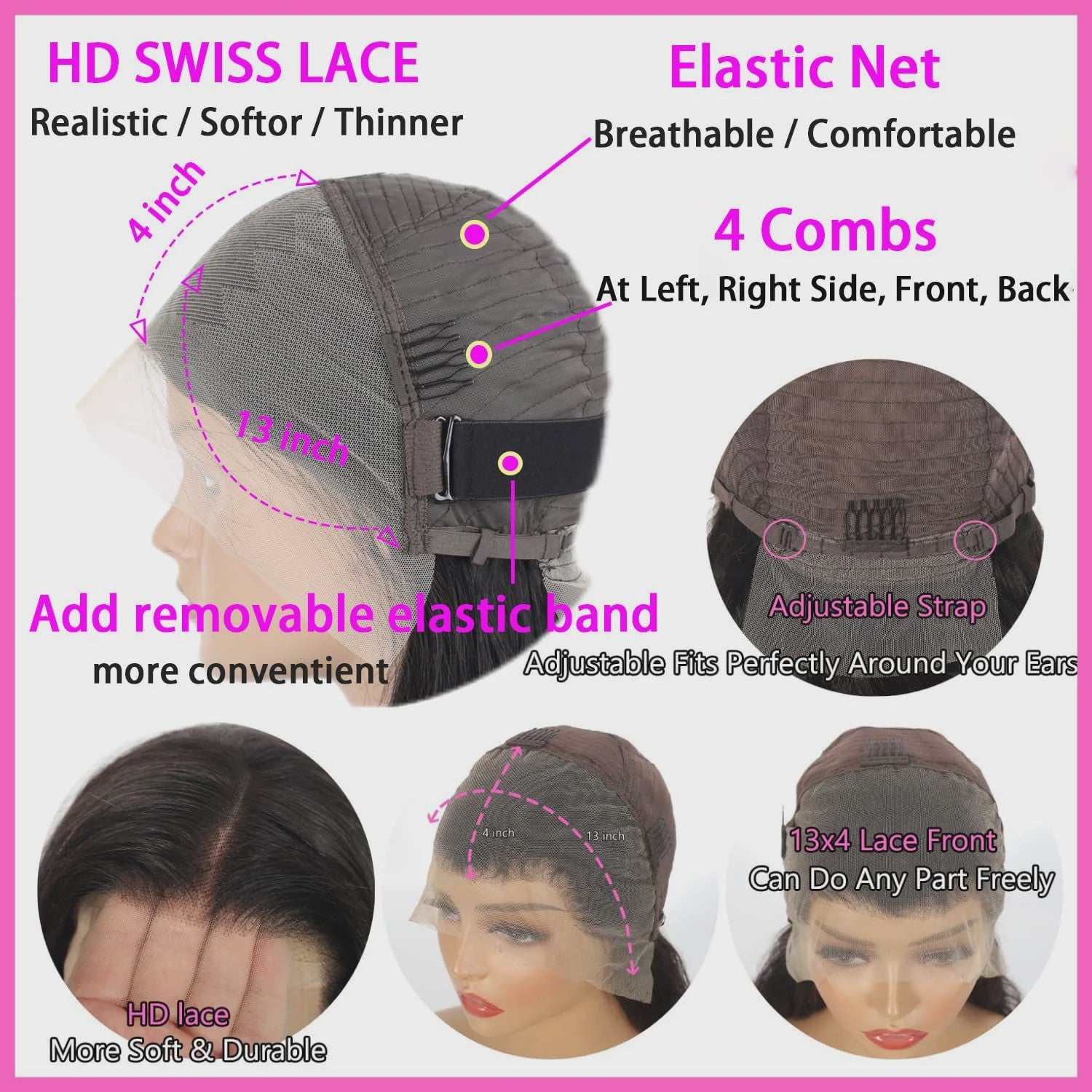 Dames Bob Pruik van Menselijk Haar - 13x4 HD Lace Front, Pre-Plucked, Glueless, met Baby Hair