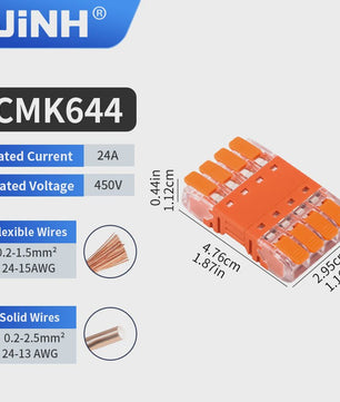 JINH CMK64 Snelkoppeling Klemmenblokken - 2/3/4-polig, Splicing Elektrische Connectoren