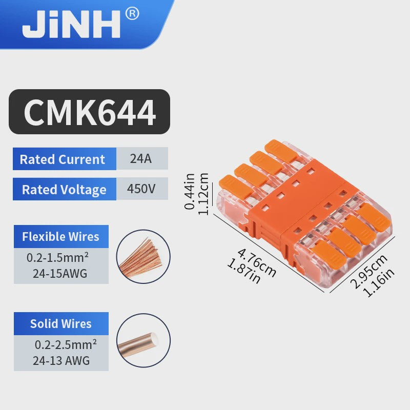 JINH CMK64 Snelkoppeling Klemmenblokken - 2/3/4-polig, Splicing Elektrische Connectoren
