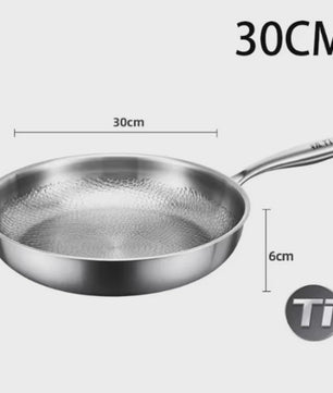 Pure Titanium Koekenpan 30/26cm - Anti-aanbak, Hamerslag Patroon, Titanium Legering