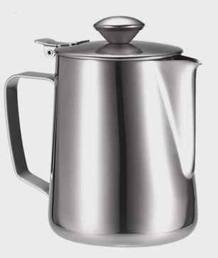 RVS Melkopschuimkan met Deksel - Barista Kwaliteit voor Latte & Cappuccino