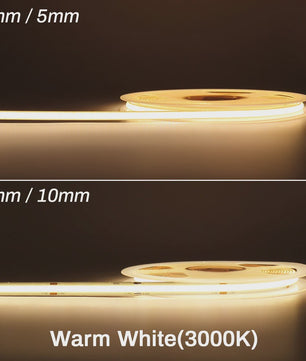 Flexibele COB LED Strip 12V/24V - Hoge Dichtheid, Dimbaar, 3mm/5mm Breedte, RA90
