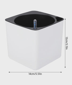 Self Watering Planter Self-watering Pot with Water Level Indicator White Self Watering Planter Modern Decorative Planter Pot