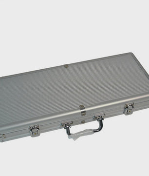Aluminium Poker Chip Koffer - Zwart/Zilver - 100-500 Chips