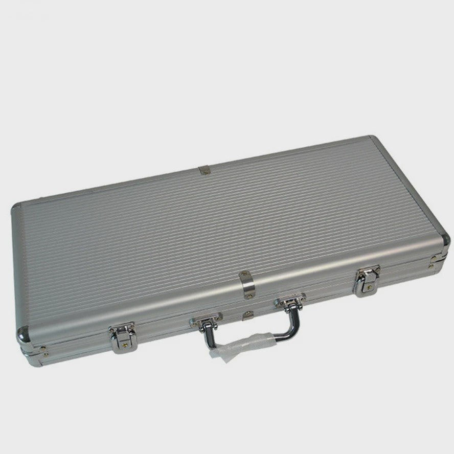 Aluminium Poker Chip Koffer - Zwart/Zilver - 100-500 Chips