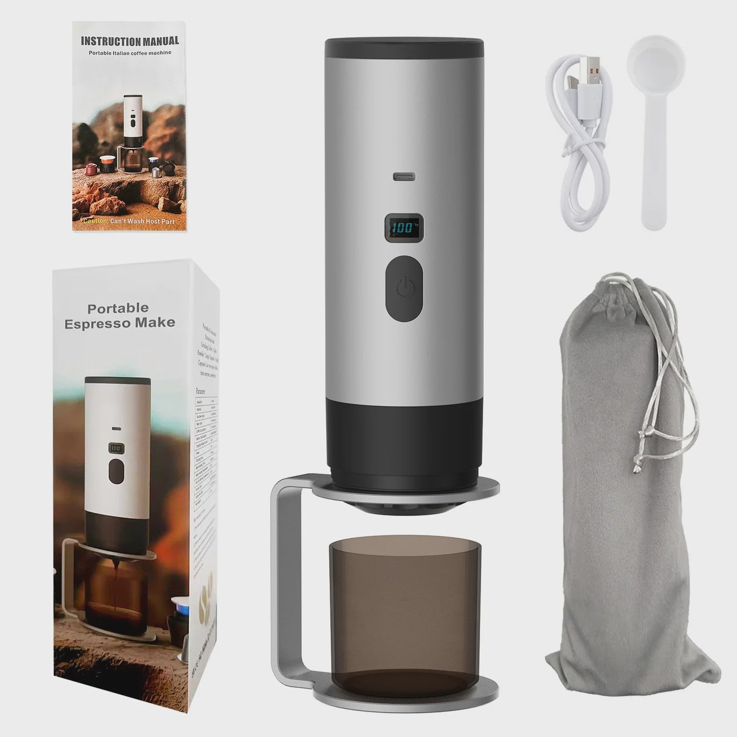 3-in-1 Draagbare Koffiemachine: Draadloos, Elektrisch & Compact voor Auto, Thuis & Camping