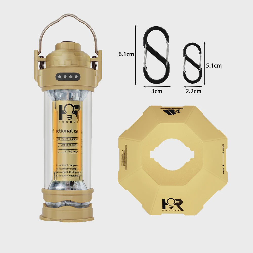 DOTWISE Retro Camping Lantaarn - Draagbaar, Waterdicht & Sfeervol Outdoor Licht met 3000mAh Batterij