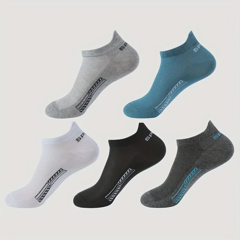 5/10 Paar Katoenen Sneakersokken Heren & Dames - Ademend Mesh & Comfortabel