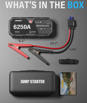 AdoreTrip 6250A Auto Startkabels & Powerbank - 12V Accu Booster voor Auto's en SUV's