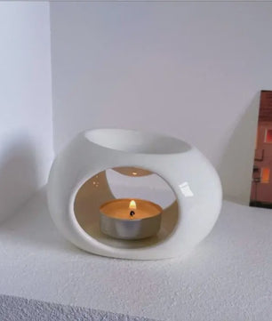 Keramische Oliebrander met Waxinelichtje - Essentiële Olie Diffuser voor Huis & Spa