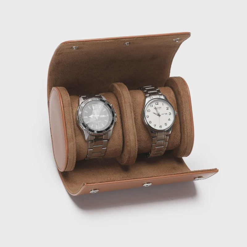 Luxe Leren Horlogerolle – Opvouwbare Opbergdoos voor 1, 2 of 3 Horloges