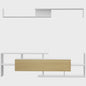 Moderne TV Meubel met Wandrek - 153.6 cm Breed - Wit met Houtdecor Front