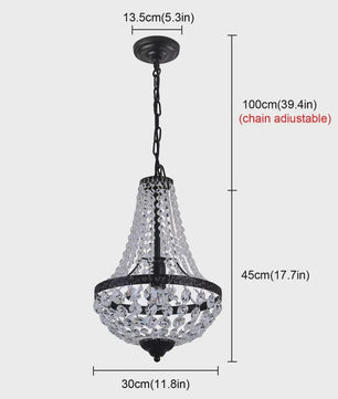 Luxe Kristallen Kroonluchter Hanglamp - Retro Design voor Woonkamer & Eetkamer