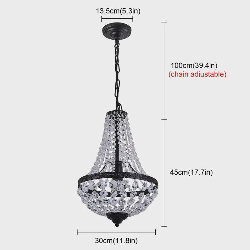 Luxe Kristallen Kroonluchter Hanglamp - Retro Design voor Woonkamer & Eetkamer